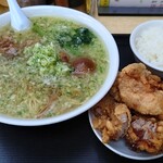 ラーメン ミンミン - 塩半々 1,550円　ライス(小) 100円