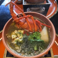 菊乃井 本店 - 海苔鍋 伊勢海老 帆立 鮑 菜種 小蕪