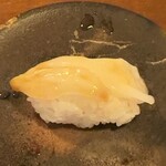 富岡一丁目の夕陽 - 20250227お通し　つぶ貝にぎり440円