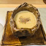 鮨shizuku 西天満 - 穴子の出汁、ウニ、あん肝を混ぜたソース