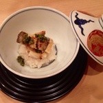 穴子と花山椒の一口ごはん