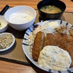 やよい軒 - チキン南蛮としょうが焼きのコンビ定食¥1,190