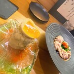 須佐 - ポテトサラダ　　鱈の白子(タチ)ポン酢