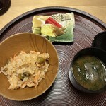 京味 もと井 - 桜えびと青豆の炊き込みご飯