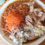 にかいや - ぶた入りオロチョンラーメン＋トッピング全部