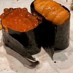 すしやのたい悟 - 塩いくらさんと海胆さんでーす。