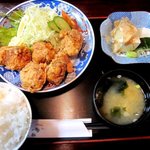 鬼そば - 鶏から揚げ定食！(2014,07/05)