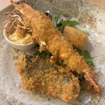 菜々笑 - 2月末のランチ訪問写真　
鰆、有頭海老、ホタテのミックスフライ　2,280円