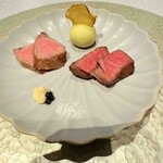 肉割烹 重㐂 新日本橋 - 焼物一口ステーキ１