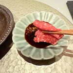 肉割烹 重㐂 - 内腿２