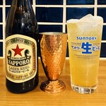 大衆酒場 坂本商店 - 20250303赤星　中瓶780円・紀州蜂蜜梅酒　ソーダ割550円