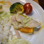 キッチン ブルー グローブ - 南瓜を添えて