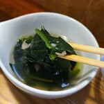 キッチン ブルー グローブ - ほうれん草をいただき