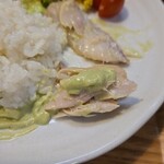 キッチン ブルー グローブ - ソースを添えて