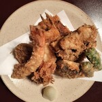 登良屋 - 天ぷら盛り合わせ＋海老＋舞茸