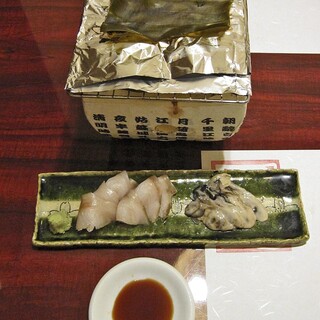 おだちもっこ - 料理写真:ホッケと牡蠣の昆布〆