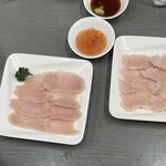 山田屋 - ミノの刺身は梅ソースで