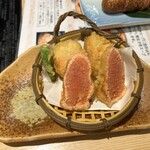 博多かねふく ふく竹 東京駅店 - ぷちぷち明太子の天ぷら