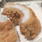 神田錦町 鮨たか晴 - ヤナギガレイのフライ　断面