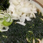麺処 盛盛 - 極上岩海苔そば＋玉ねぎトッピング　ズームで！