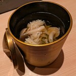 銀座 鮨 天ぷら いわい - キノコと柚子の茶そば