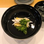 鮨 輝泉 - 白魚と菜の花の吸物