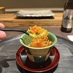 鮨 ひじり - 桜えびかき揚げ茶碗蒸し