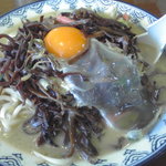 井手ちゃんぽん - 特製ちゃんぽん（小）木耳と生卵入りです！：670円