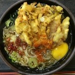 ゆで太郎 - 今日は天玉蕎麦470円、カリッと美味しくて食べでのあるかき揚げでした。