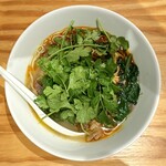 花椒 SUGAR & SPICE - 麻辣湯(牛すじ＋ヒラタケ＋ほうれん草)＋羊肉＋香菜パクチー＋中華麺(1,290円)