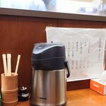 玉屋 - 本日は、六席対応カウンターの一番奥(左)に座らせていただきました。