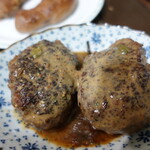 食堂N - ハンバーグ。赤ワインと粒マスタードのソース