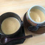 近代割烹真野 -                     ↑茶碗蒸し                             ↑プリン