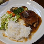 キッチン ブルー グローブ - ワンプレートにして