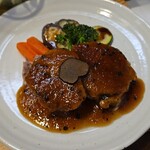 キッチン ブルー グローブ - 三元豚肩ロースポシェのアップ