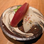 永来権 - お口直し② お漬物の浅漬け～((o(^∇^)o))