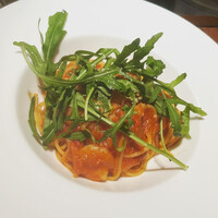 RISTORANTE Orobianco - エビのトマトソースパスタ