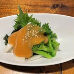 しゅぞう - 菜の花と独活の酢みそ(650円)