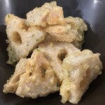 たき火炉端 雨やどり - レンコンの磯辺揚げ