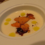 ファニエンテ - 【再訪5】前菜１品目　有機野菜のジャガイモを使ったビシソワーズ