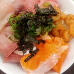 おかやま晴れの国食堂 - 特にブリとサーモンがオススメ