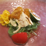 中国彩膳 にじょう - 棒棒鶏　法蓮草麺