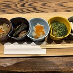 和食・酒 えん - 5種類の小鉢がずらり。