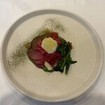 フレンチ Le Petale - カブ　アスパラ菜　メジマグロ