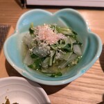 座 - 小鉢③「豆苗と白菜のお浸し」