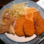 きどや - 豚生姜焼き・メンチカツ・コロッケ・チキンカツ・スパゲティ：あっぷ図 by ももち