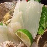 Sashimi Washoku Asahiya - 白イカ。甘味が素晴らしい！食感もモッチモチ！