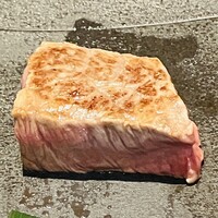 すき焼き 牛しゃぶ 松重 - 自分でミディアムに焼きました