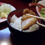 麺屋どとんこつ - 麺屋どとんこつ　若鶏唐揚定食（850円）