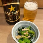 鳥久 - 鳥久(瓶ビール、お通し)